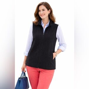 EILEEN FISHER RAYON NYLON COTTON FULL ZIP TWO‎ SIDE POCKETS VEST SIZE S